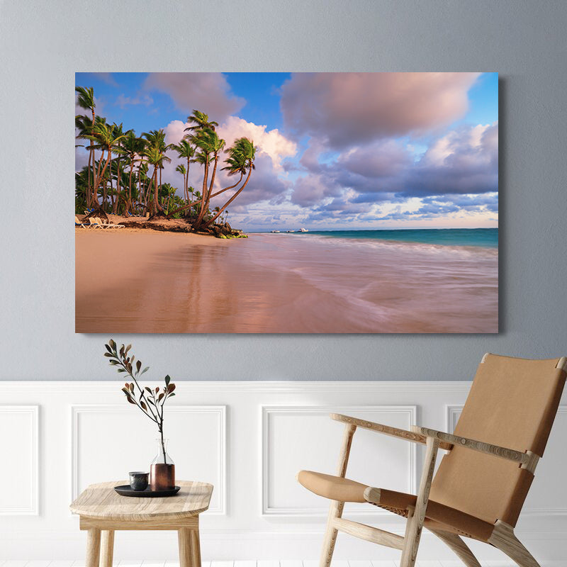 Peinture sur toile - Plage avec palmiers