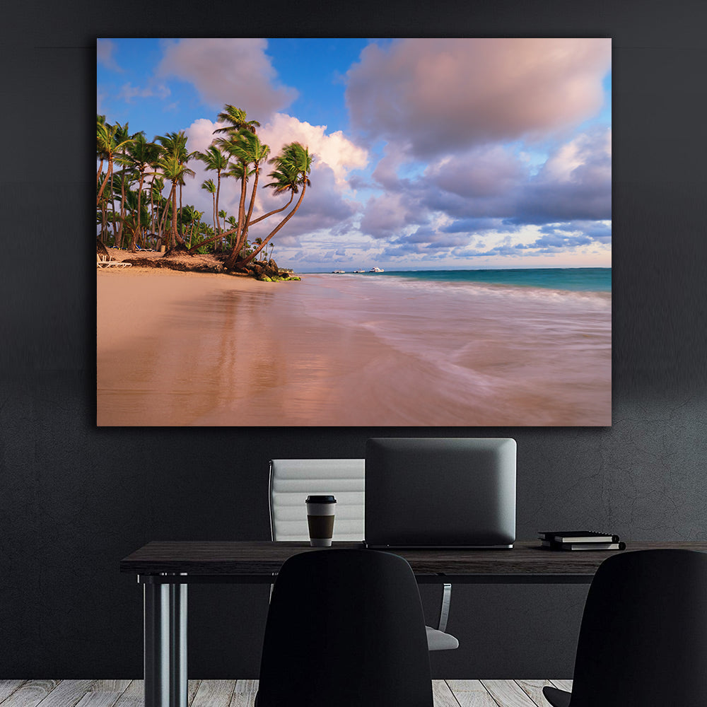 Peinture sur toile - Plage avec palmiers