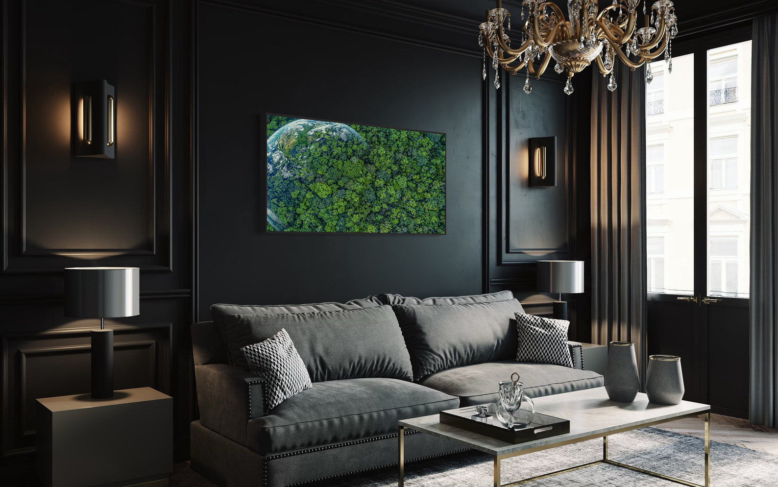 Peinture sur toile - Planète verte