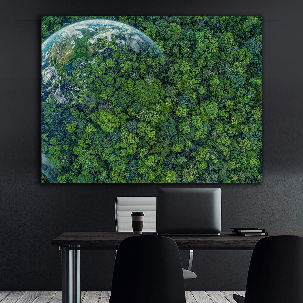 Peinture sur toile - Planète verte