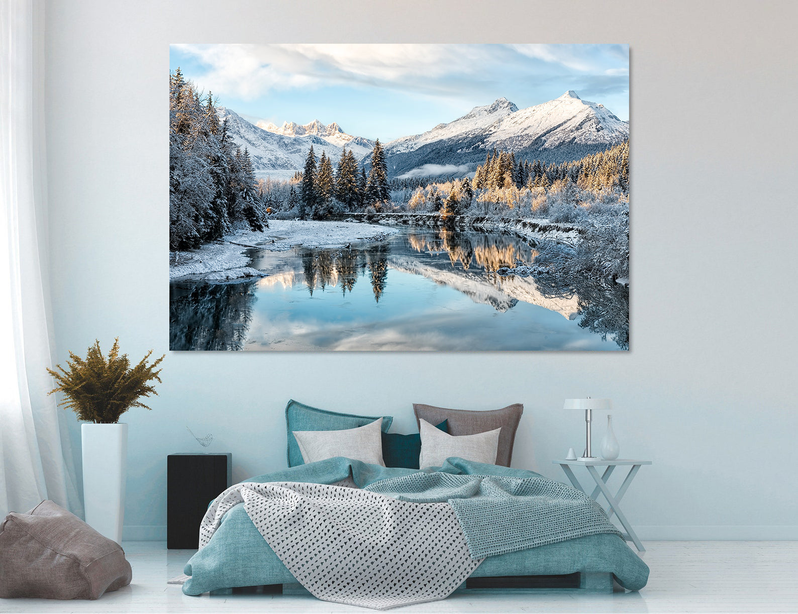 Peinture sur toile - Paysage d'hiver