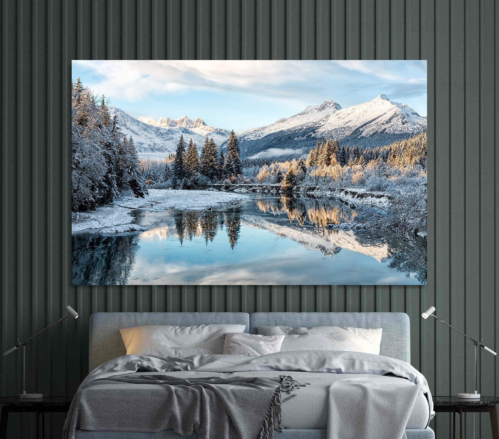 Peinture sur toile - Paysage d'hiver