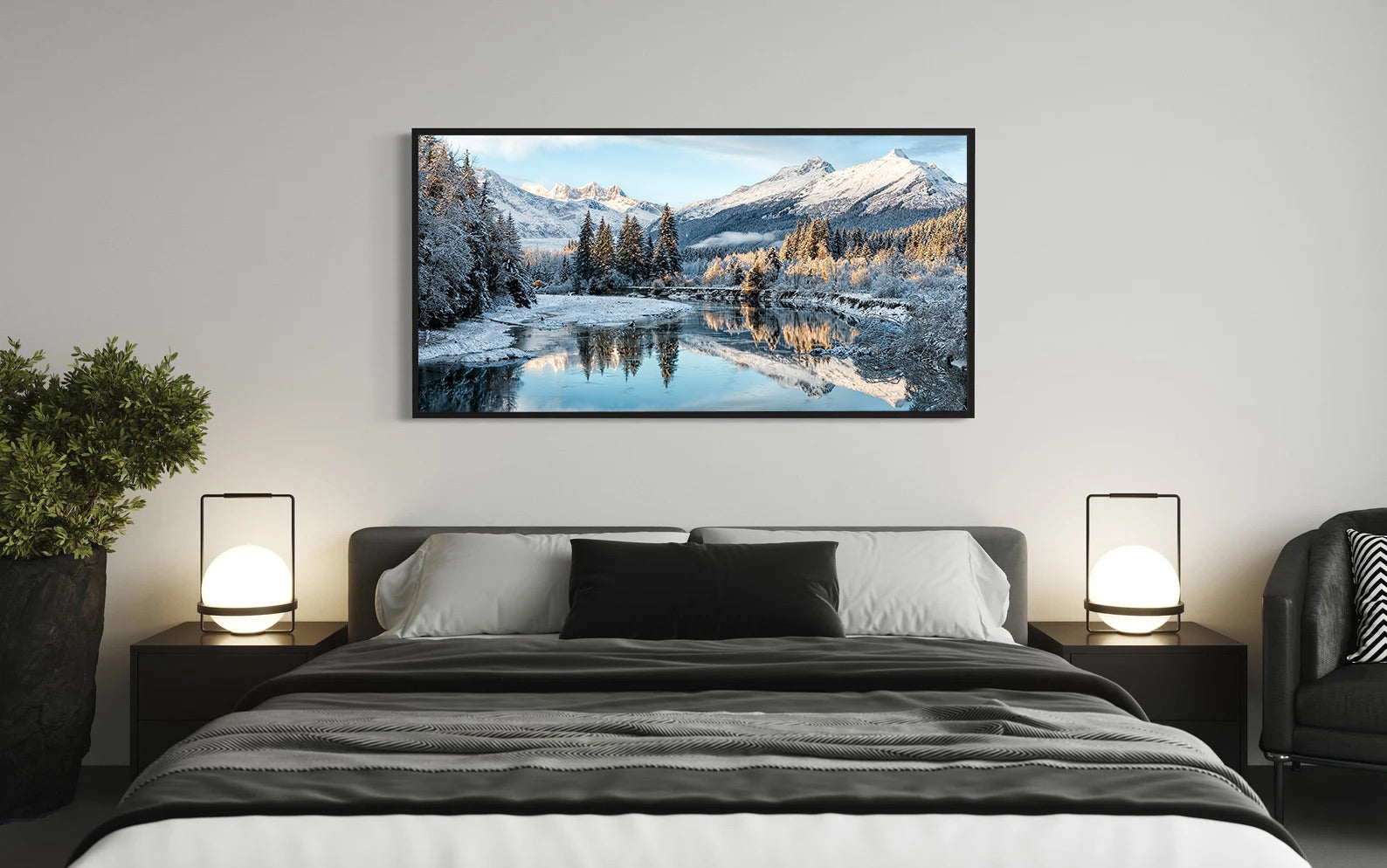 Peinture sur toile - Paysage d'hiver
