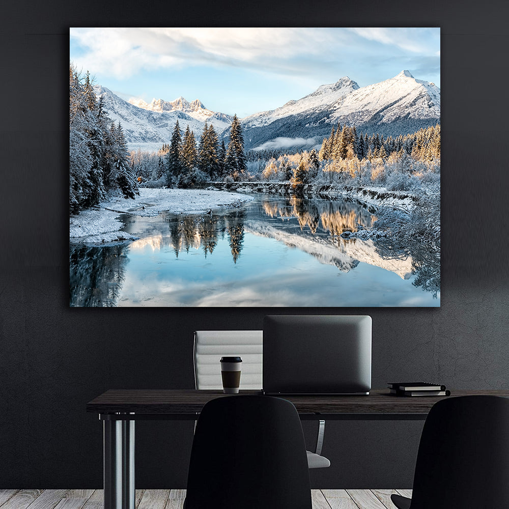 Peinture sur toile - Paysage d'hiver