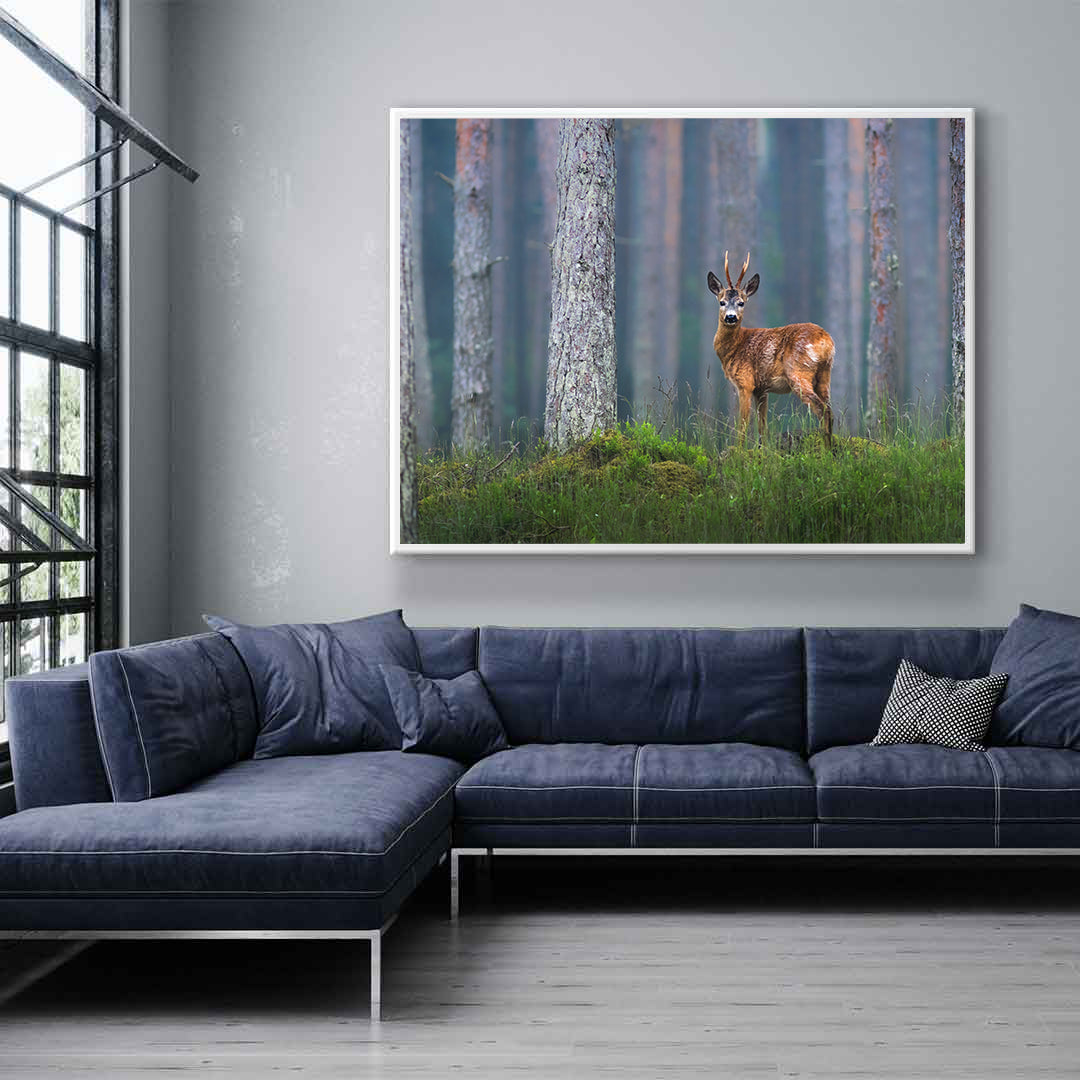 Peinture sur toile - Cerf dans la forêt