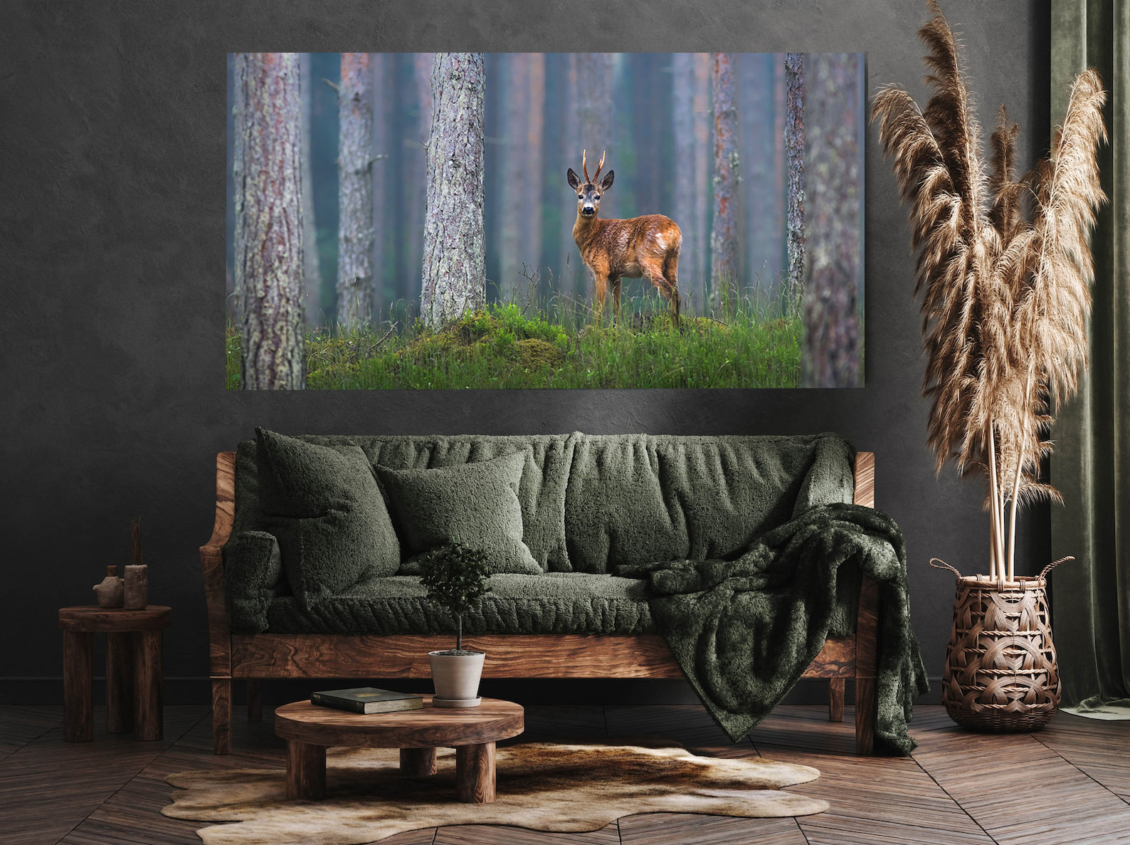 Peinture sur toile - Cerf dans la forêt