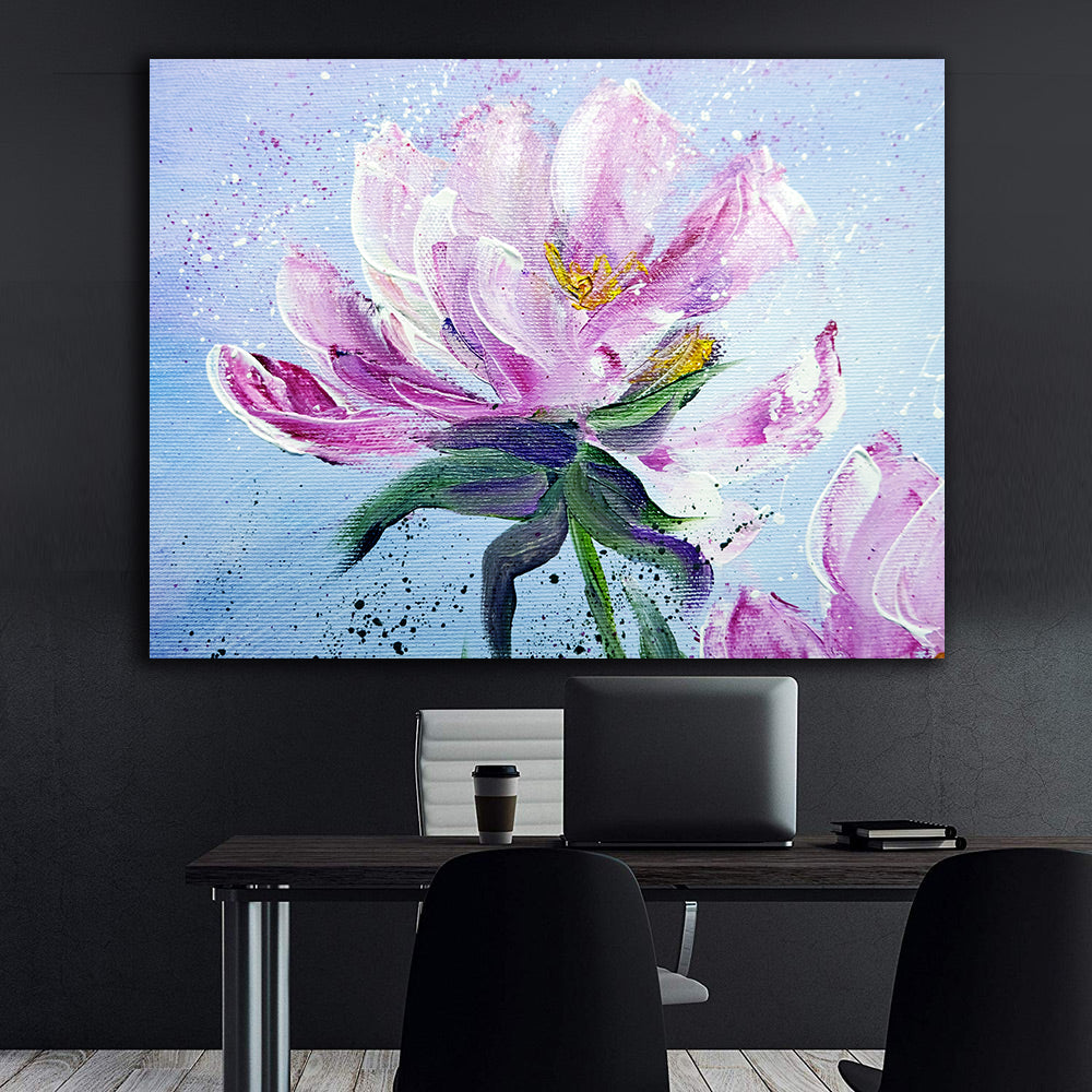 Peinture sur toile - Fleur rose