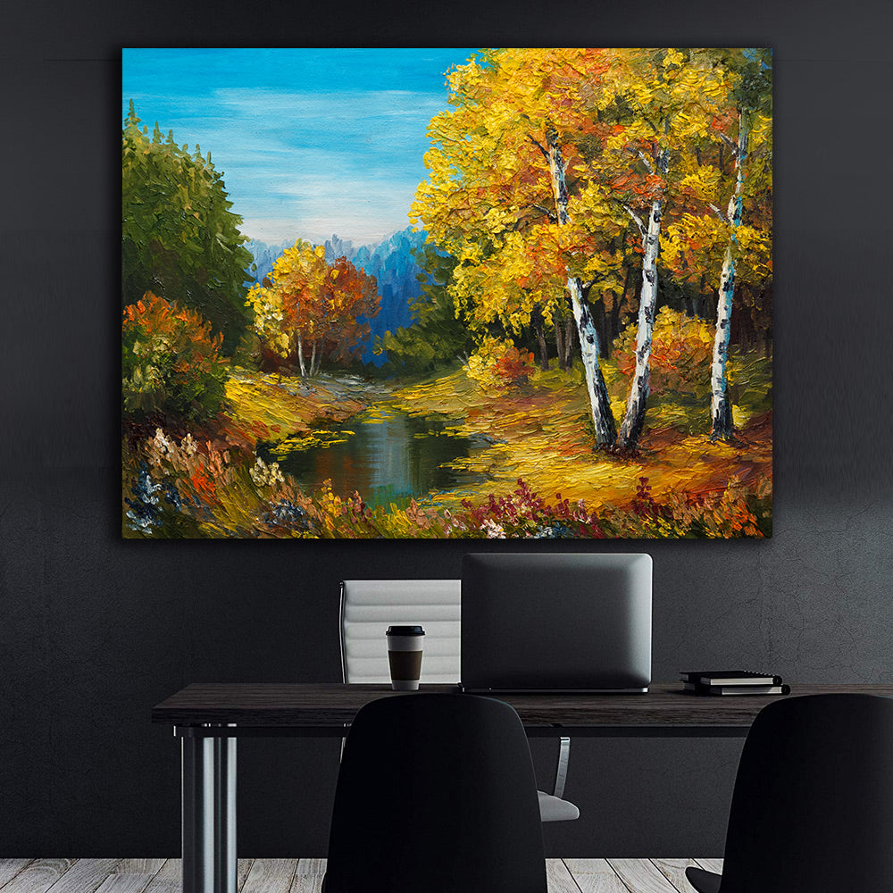 Peinture sur toile - Paysage d'automne