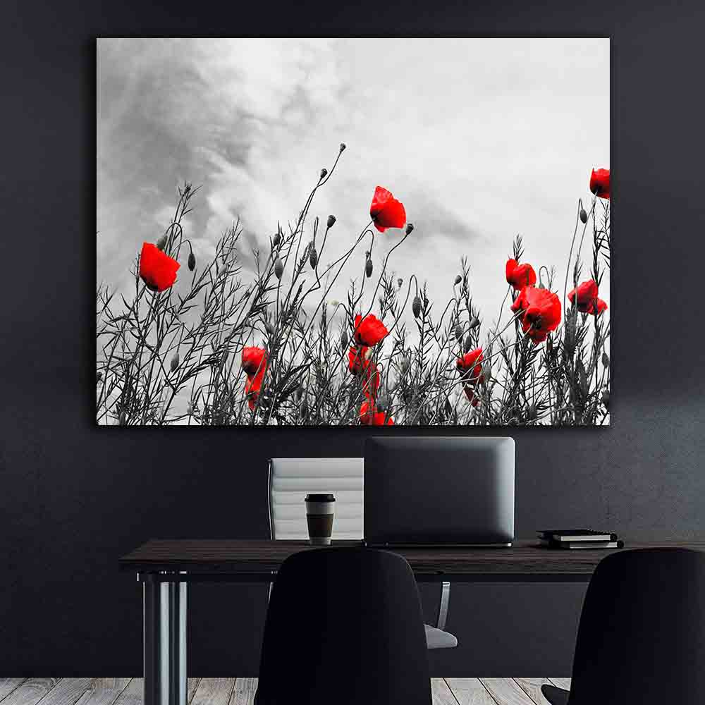 Peinture sur toile - Coquelicots rouges