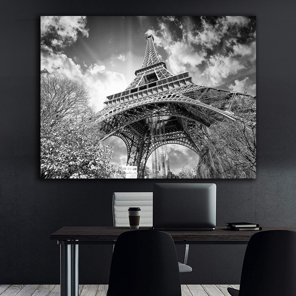 Tablou Canvas - Turnul Eiffel Alb Negru
