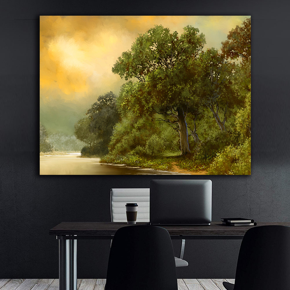 Peinture sur toile - Paysage forestier