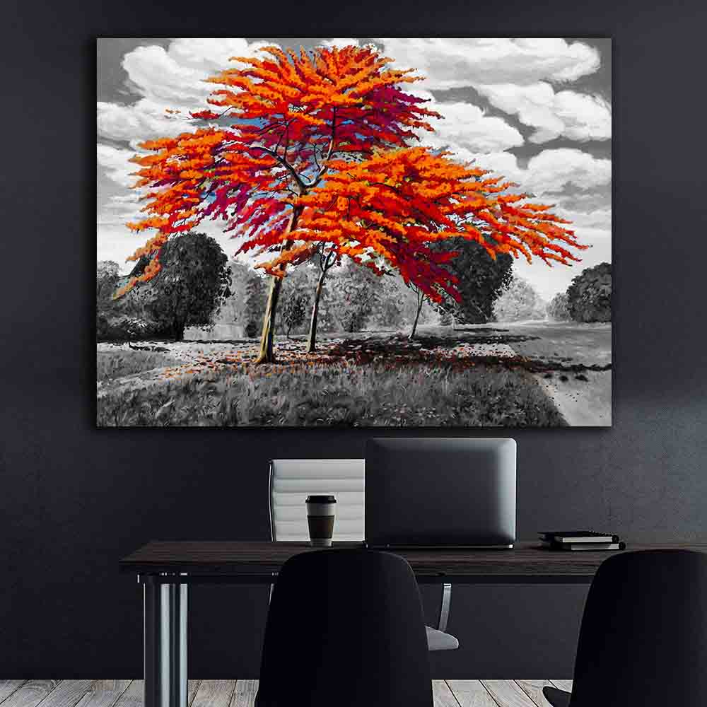 Tablou Canvas - Copacii rosii
