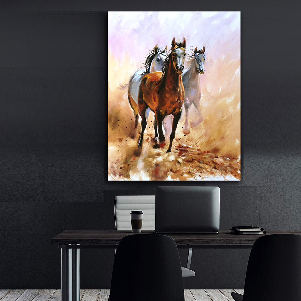 Tablou Canvas - Cai Alergând în Libertate