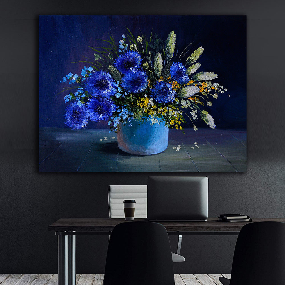 Tablou Canvas - Flori albastre