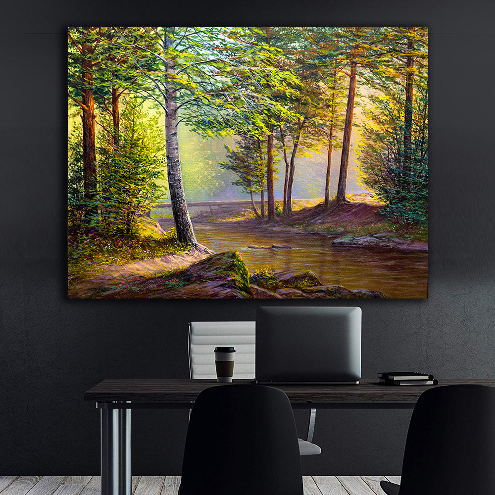 Peinture sur toile - Paysage forestier