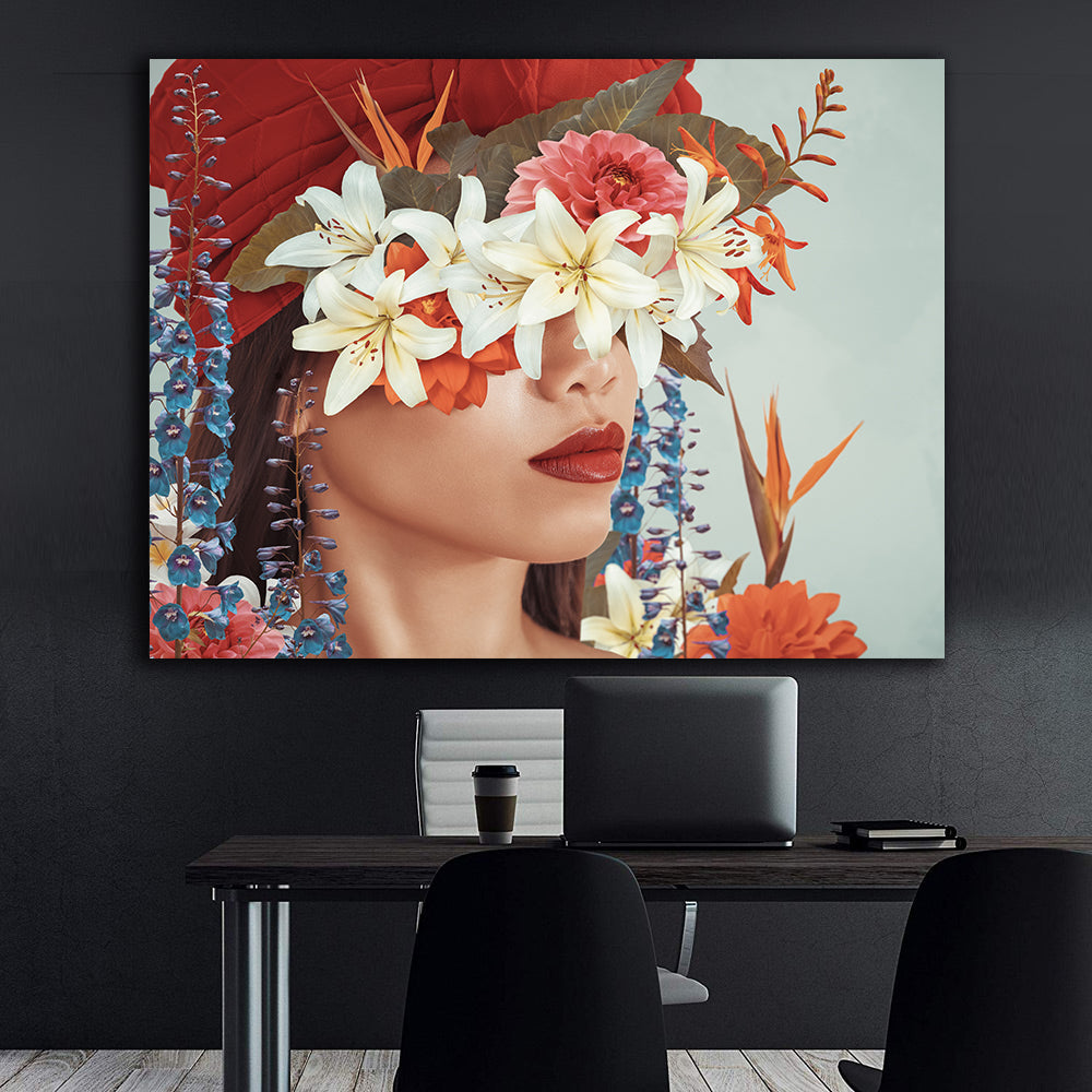 Tablou Canvas - Portret cu Flori