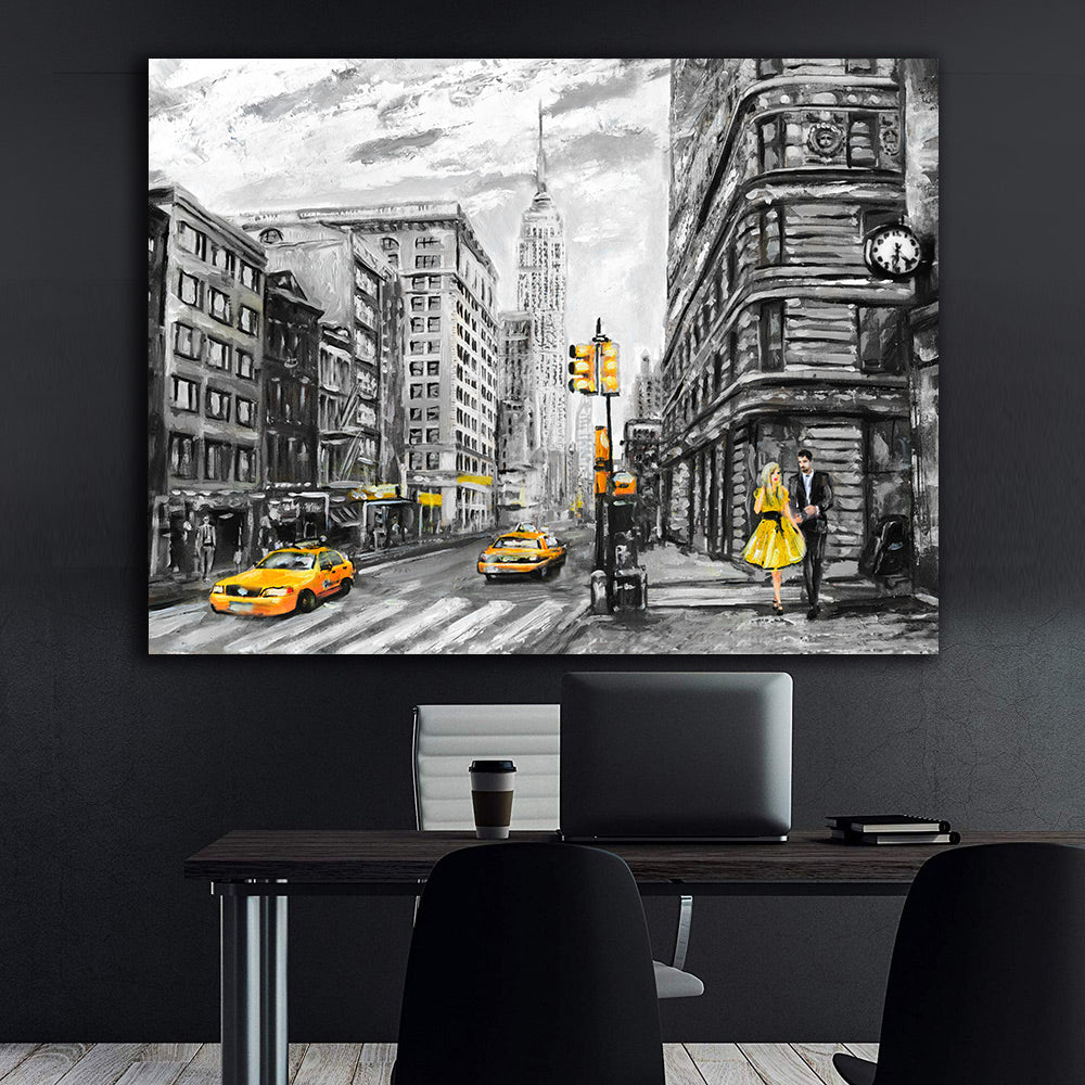 Tablou Canvas - Oraș Alb Negru
