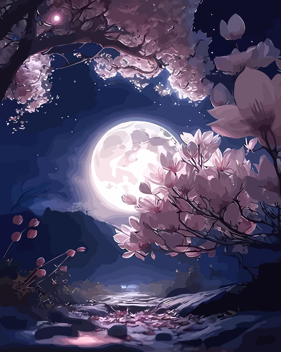 Peinture par numéros - Nuit de pleine lune 4221