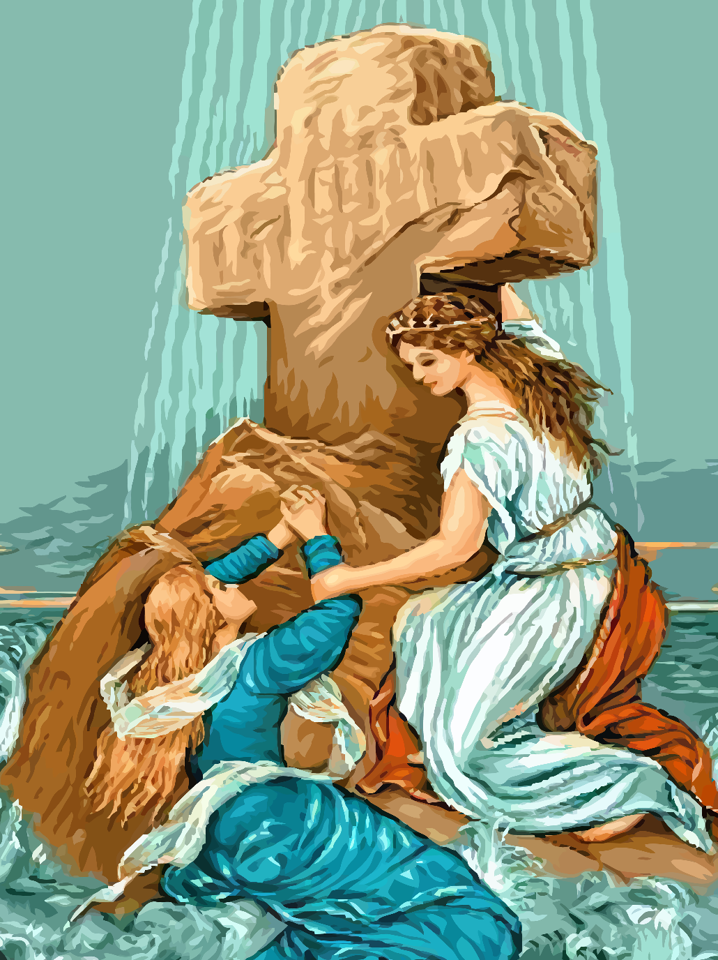 Peinture par numéros - Femme à la Croix 4399