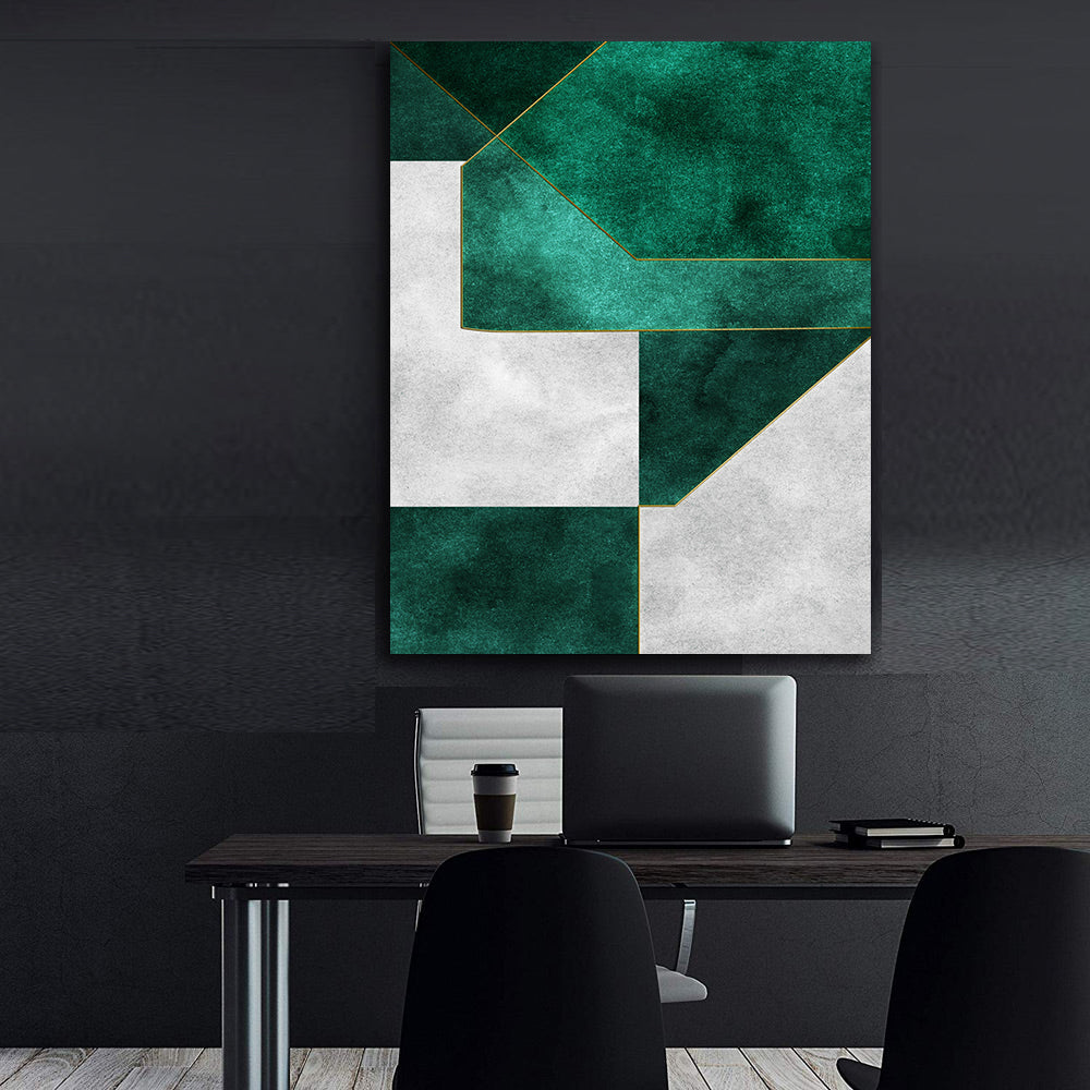 Tablou Canvas - Green Geometric Art