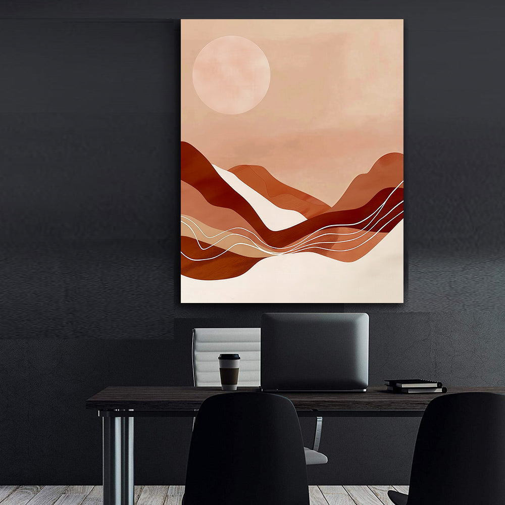 Peinture sur toile - Coucher de soleil abstrait