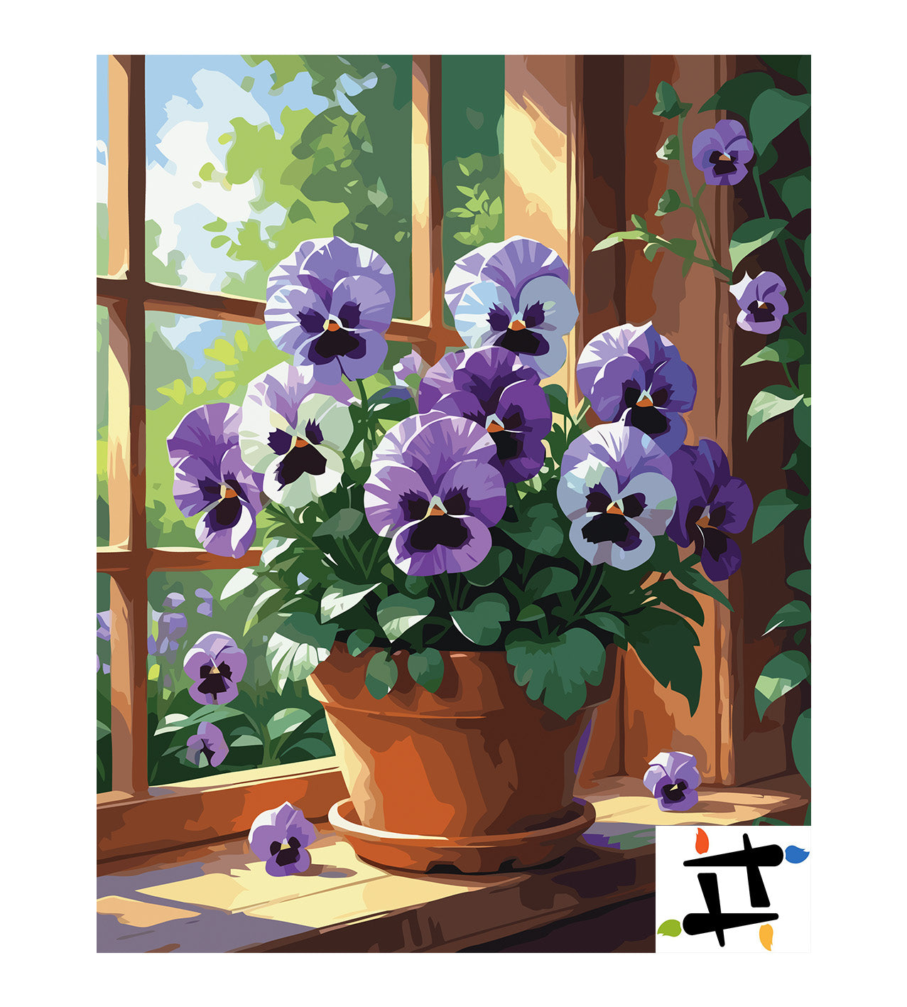 Pictura pe Numere – Panselute in soare 7074