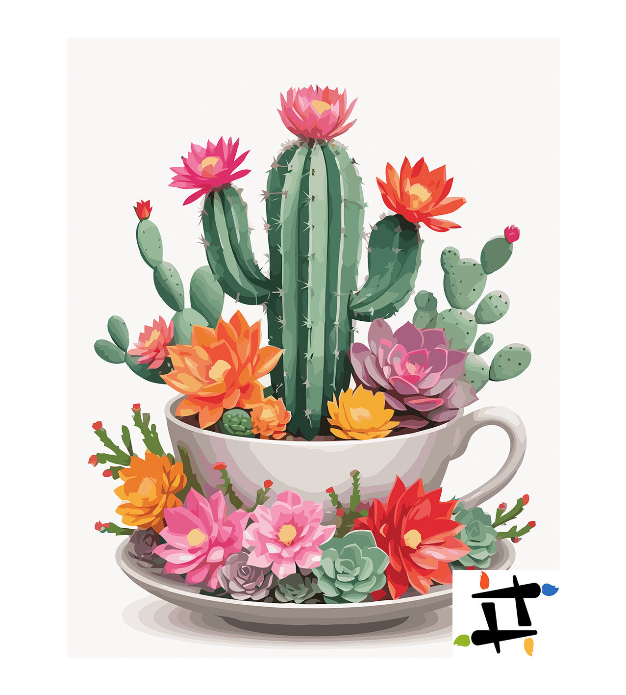 Pictura pe Numere – Cactusi si suculente 7242