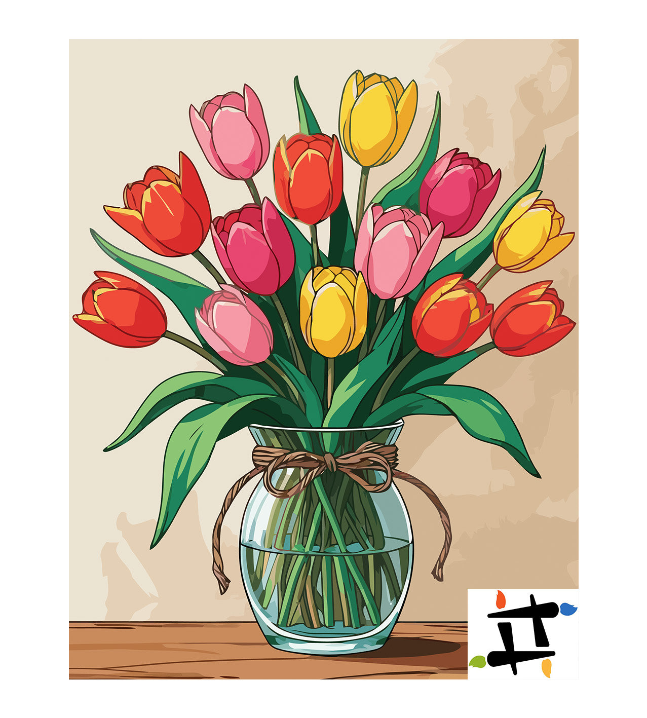Pictura pe Numere – Tulipe in amfora 7077