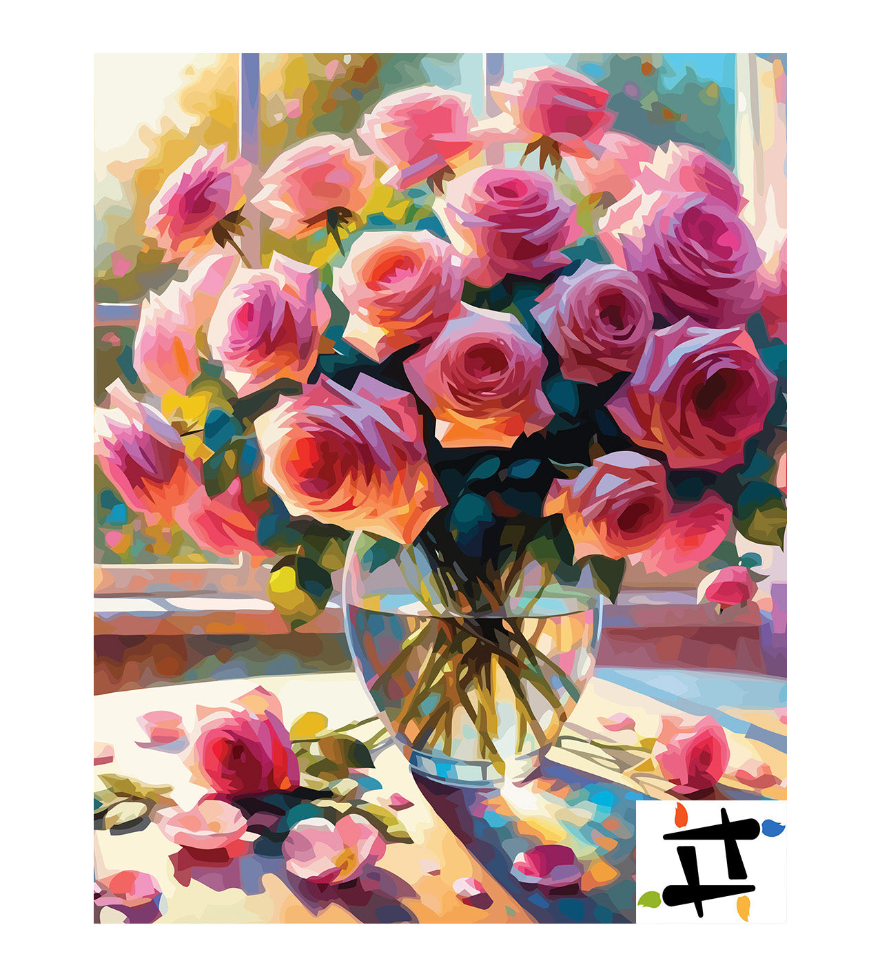 Pictura pe Numere – Rasarit de trandafiri 7051