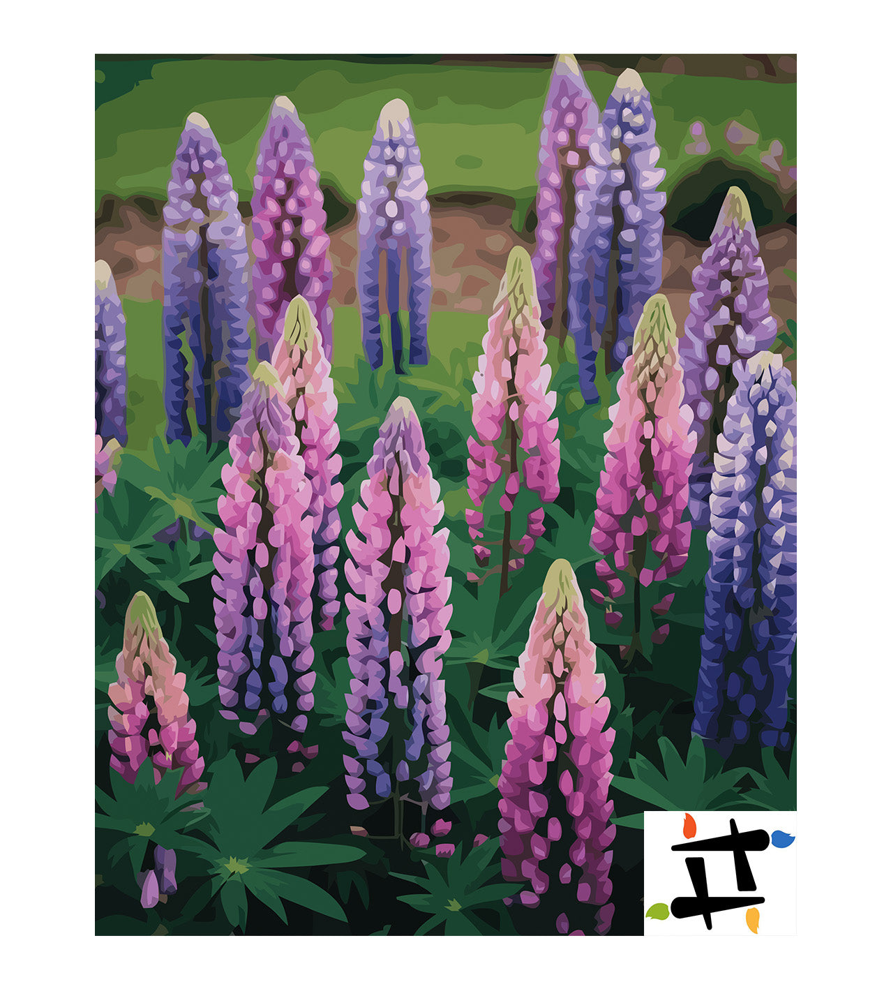 Pictura pe Numere – Lupini sub cer liber 7144