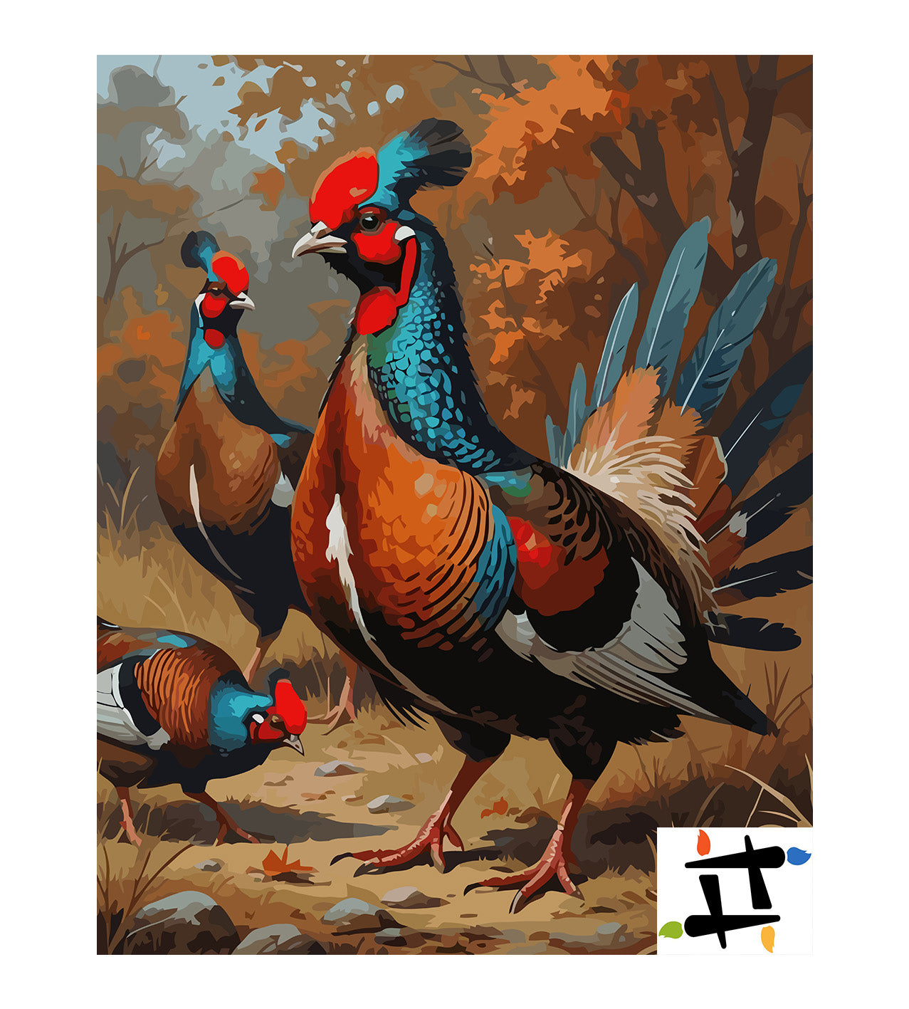 Pictura pe Numere – Mandretea fazanilor 7468
