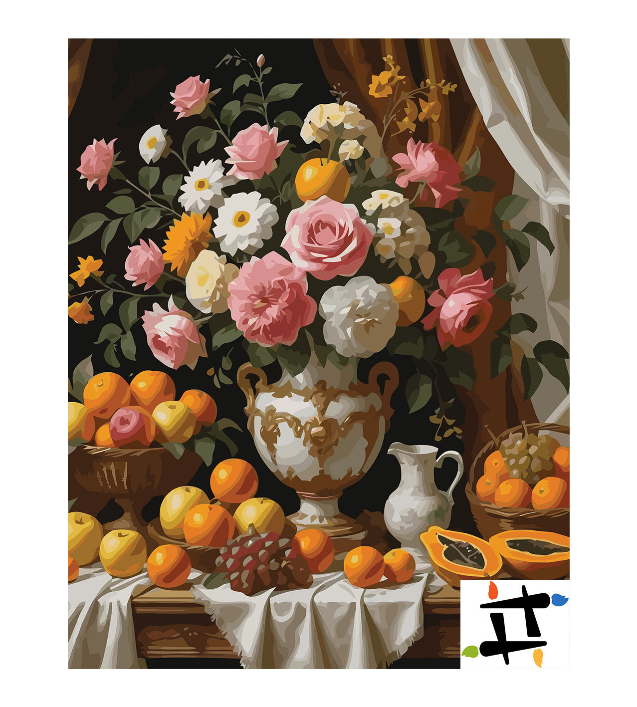 Pictura pe Numere – Natura statica cu flori 6947