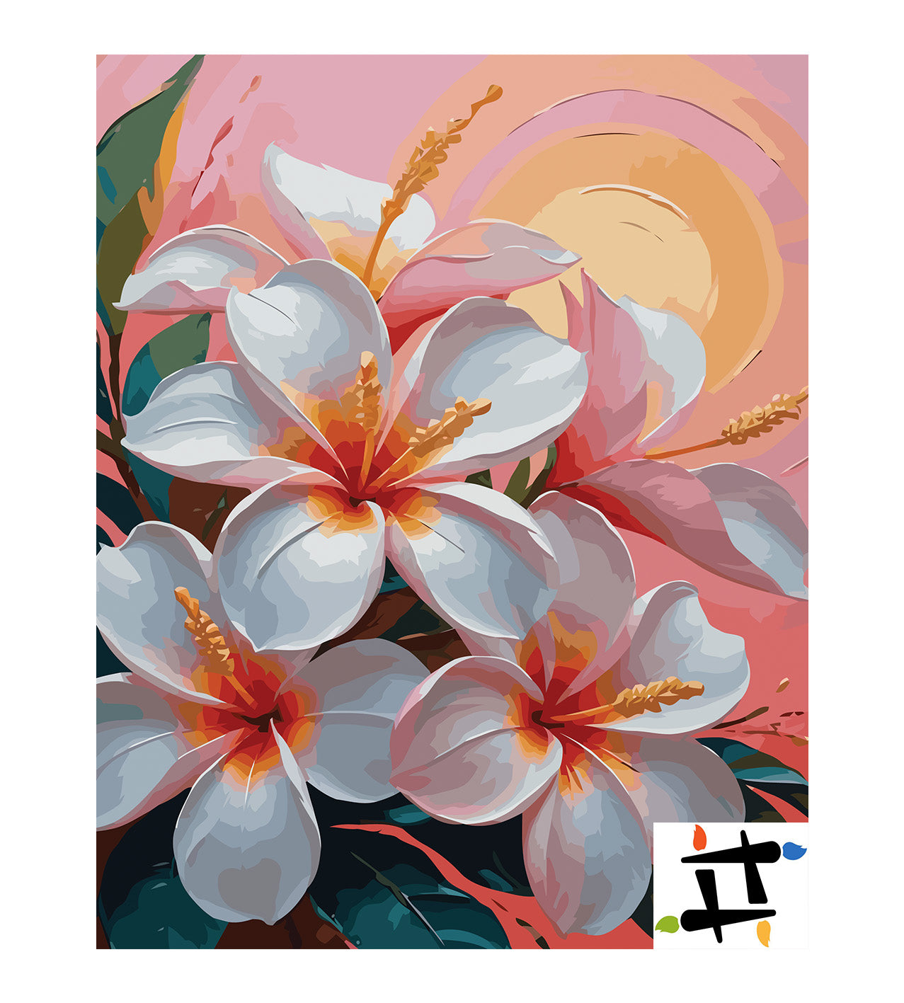 Pictura pe Numere – Hibiscus in amurg 7065