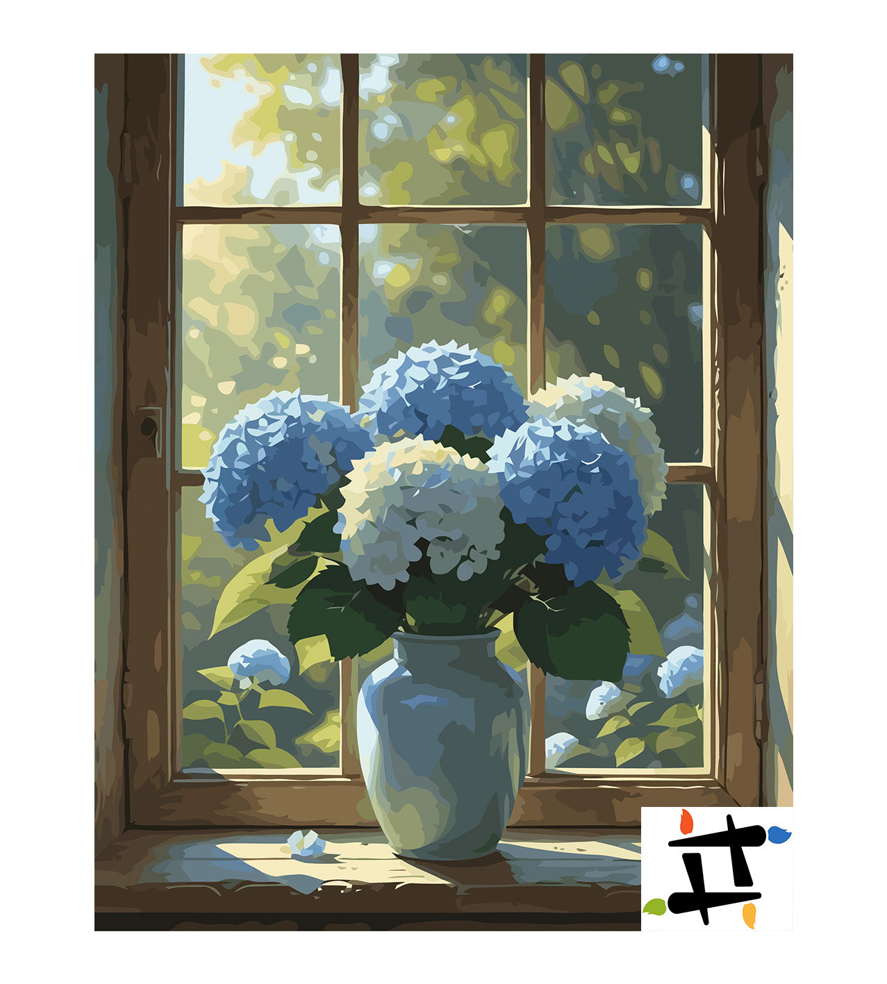 Pictura pe Numere – Albastru la fereastra 7059