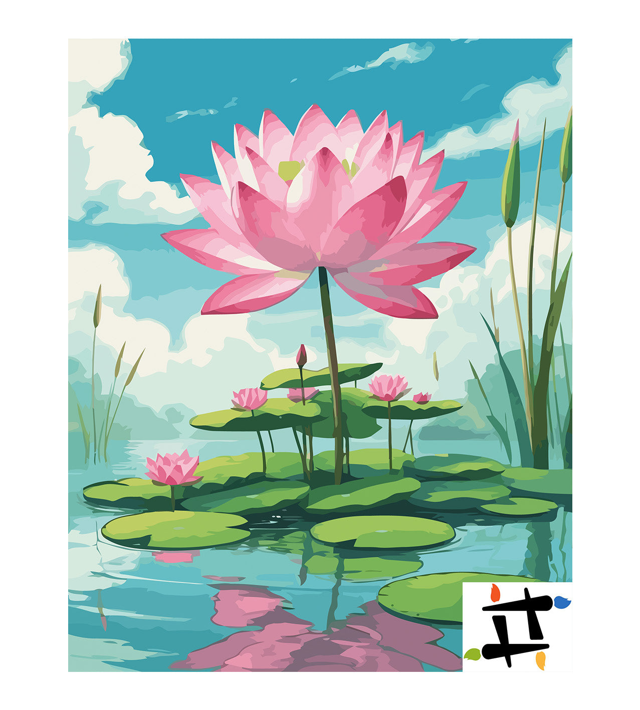 Pictura pe Numere – Lotusul roz 7187