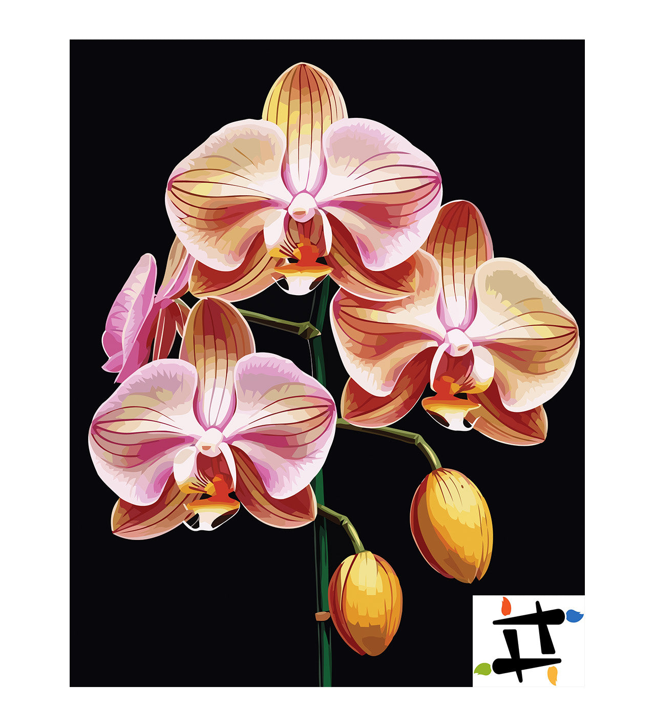 Pictura pe Numere – Orhidee cu boboci 6885