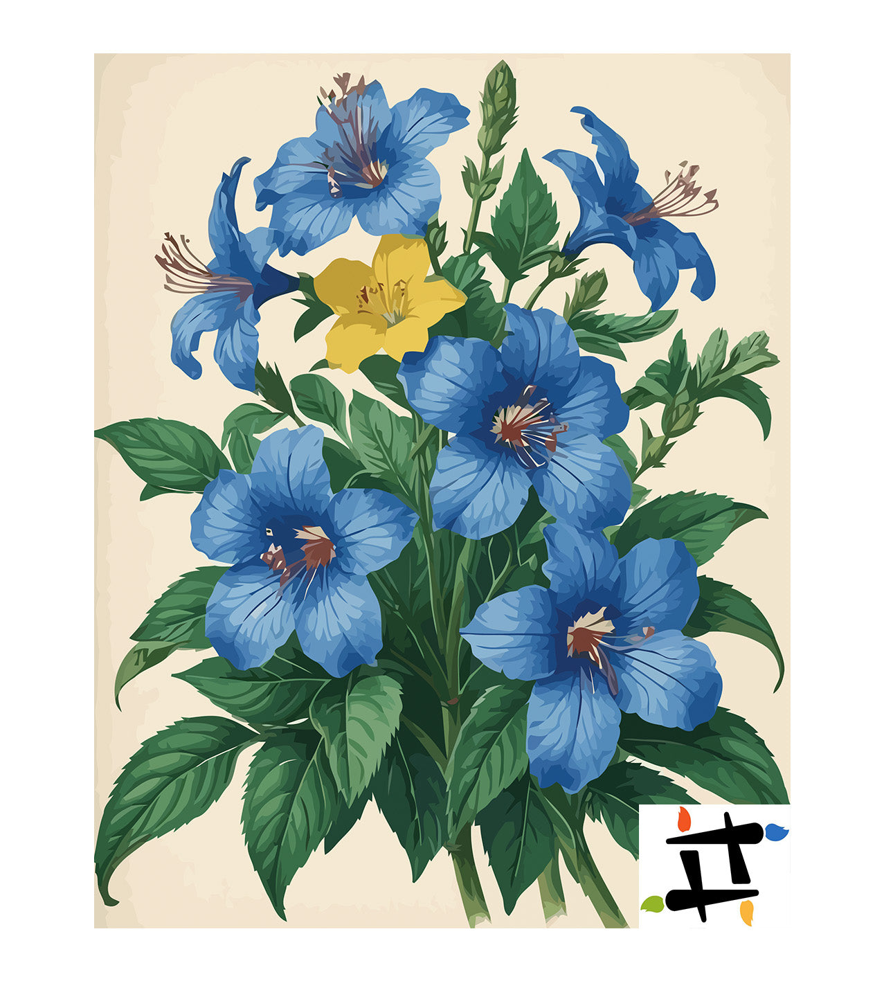 Pictura pe Numere – Hibiscus albastru 7250