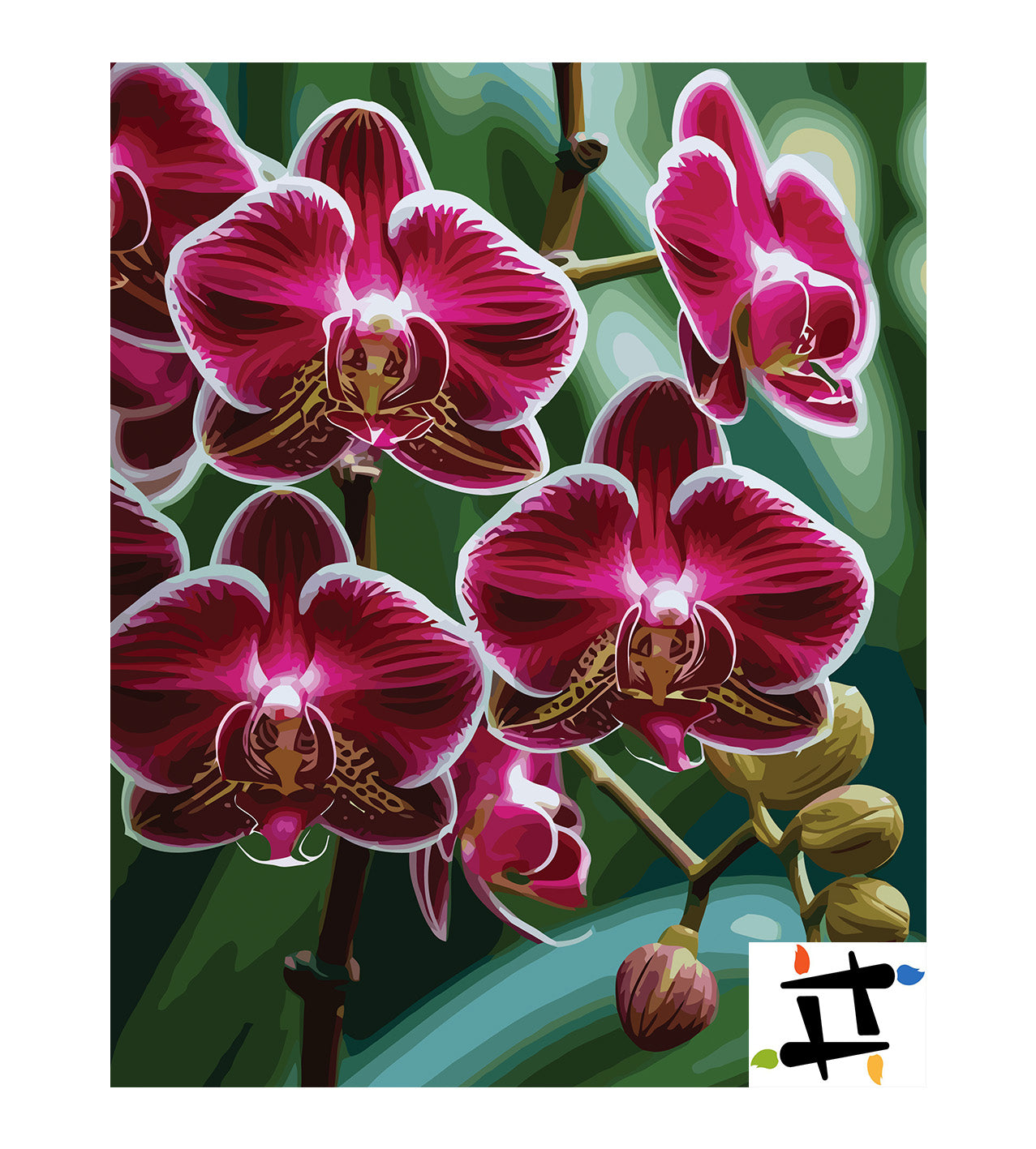 Pictura pe Numere – Eleganta orhideelor 7154