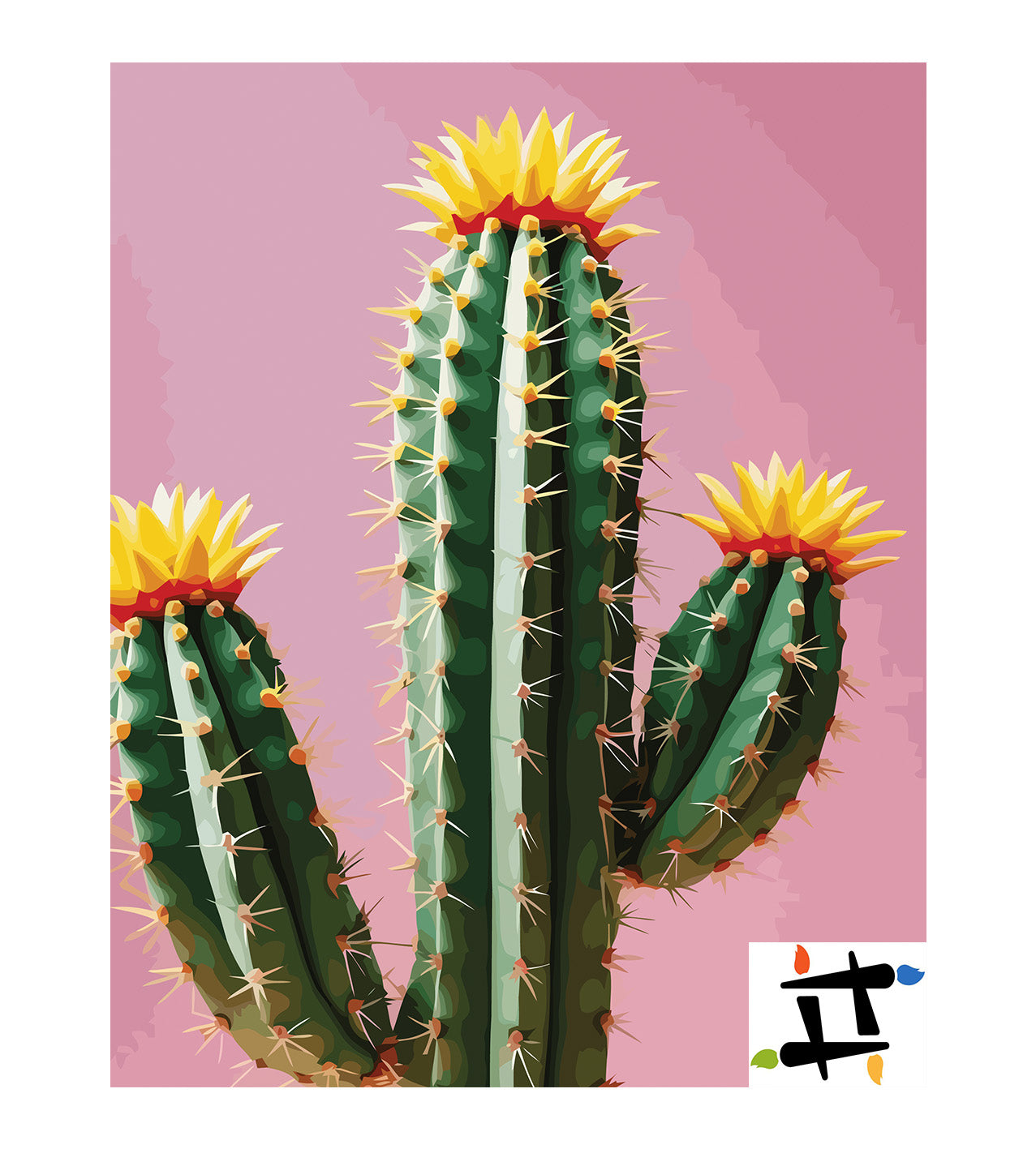 Pictura pe Numere – Cactus inflorit 7233