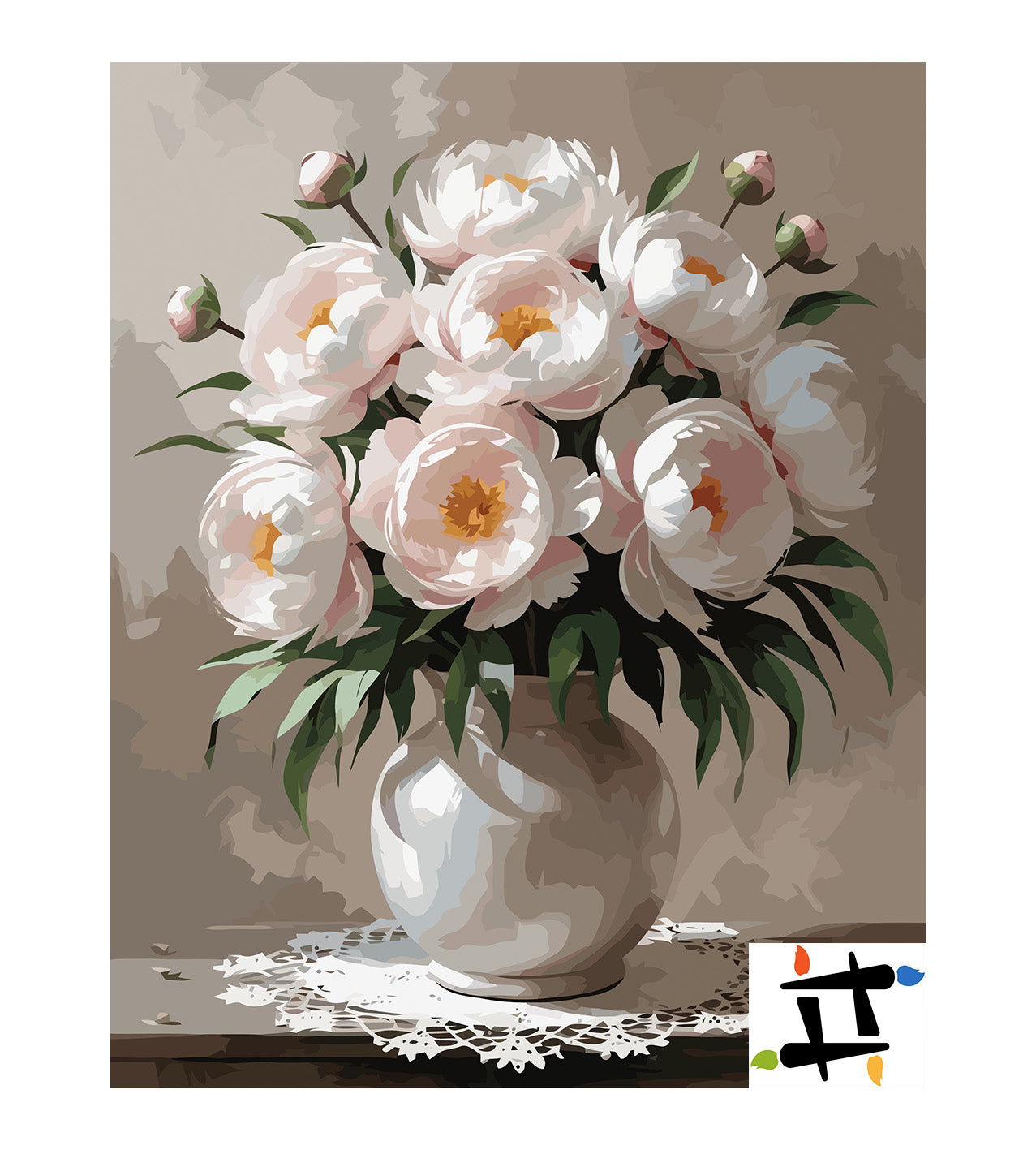 Pictura pe Numere – Gingasie in alb 6941
