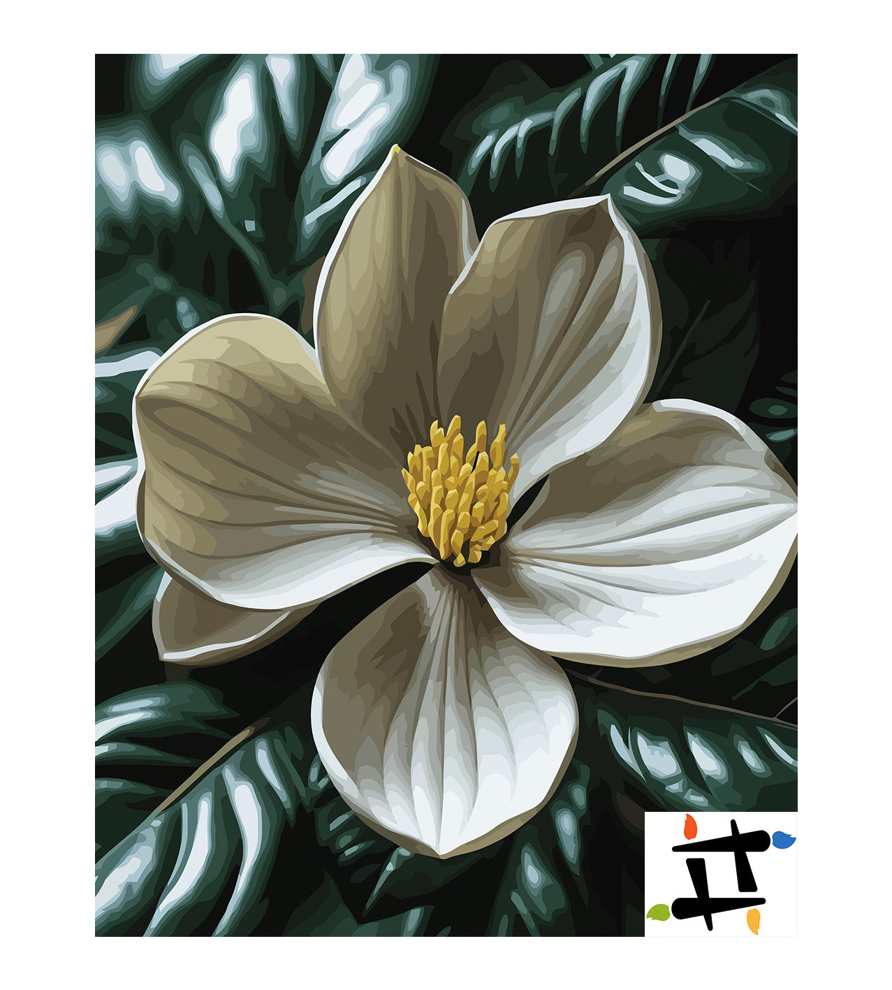 Pictura pe Numere – Magnolia alba 6888