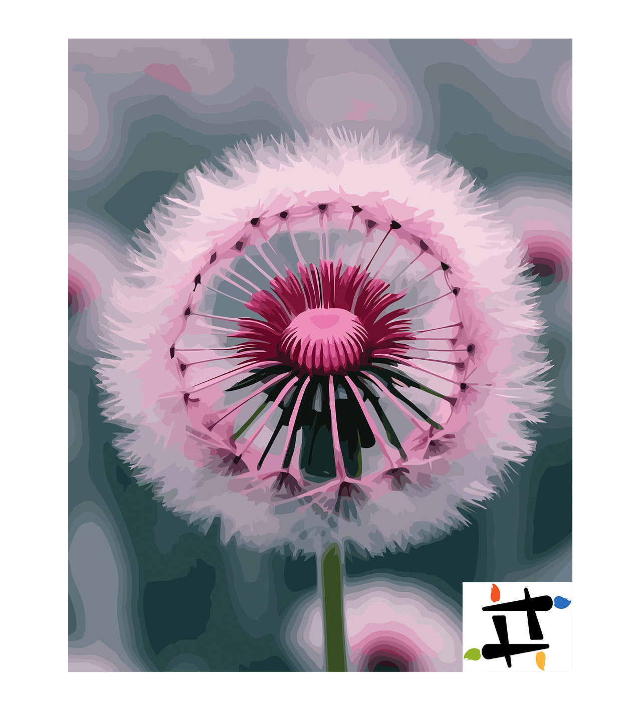Pictura pe Numere – Papadie roz 6891