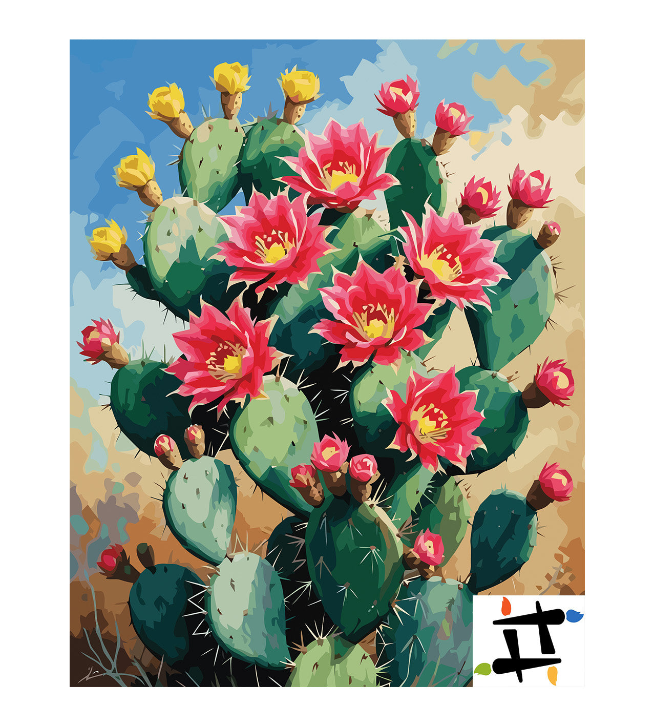 Pictura pe Numere – Cactusi infloriti 7245