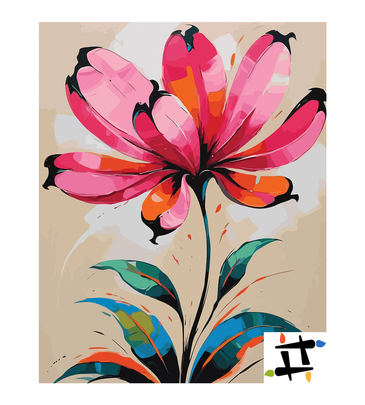 Pictura pe Numere – Contrast floral 7153