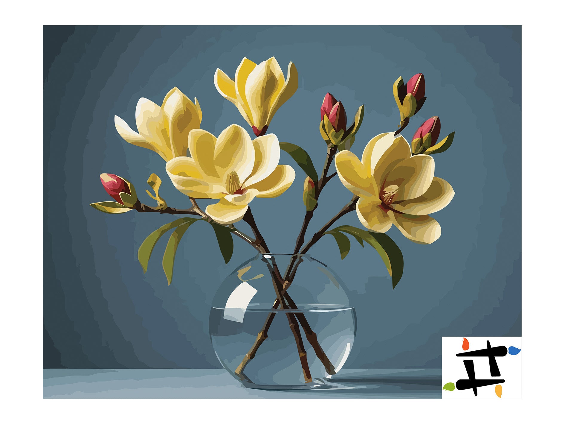 Pictura pe Numere – Ramura de Magnolie 6856
