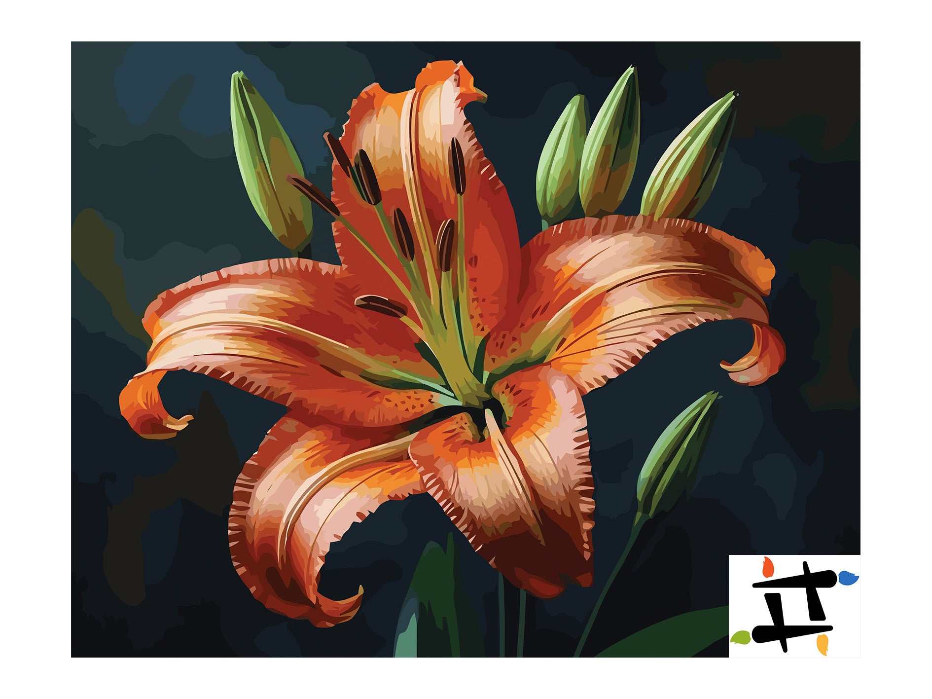 Pictura pe Numere – Crin tigrat 7270