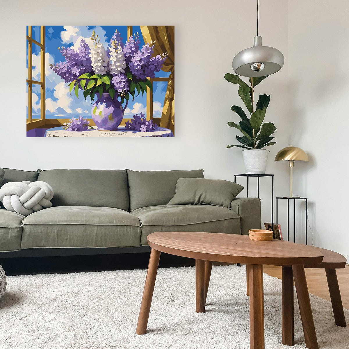 Pictura pe Numere – Liliac si nori 7117