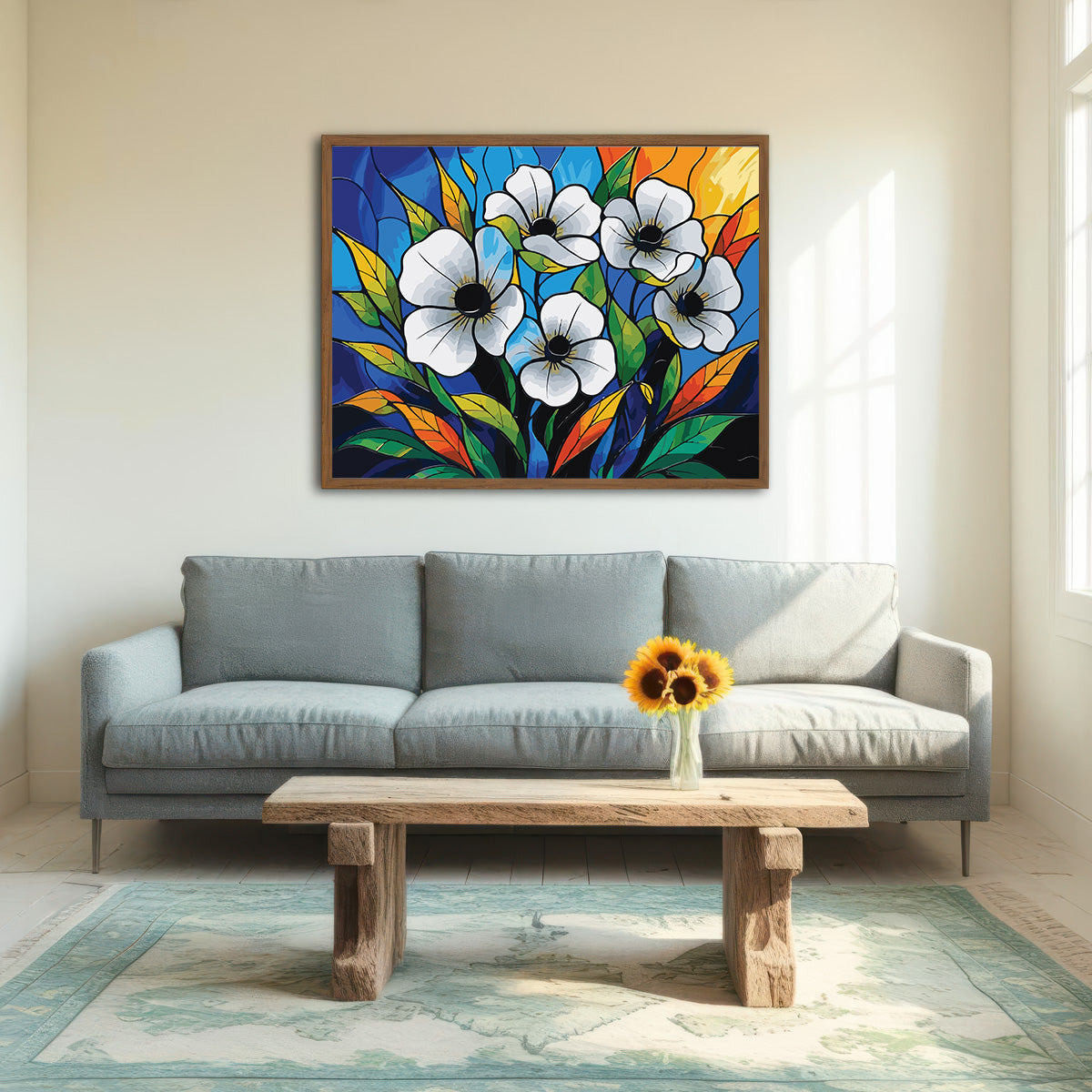 Pictura pe Numere – Anemone in vitraliul noptii 7231
