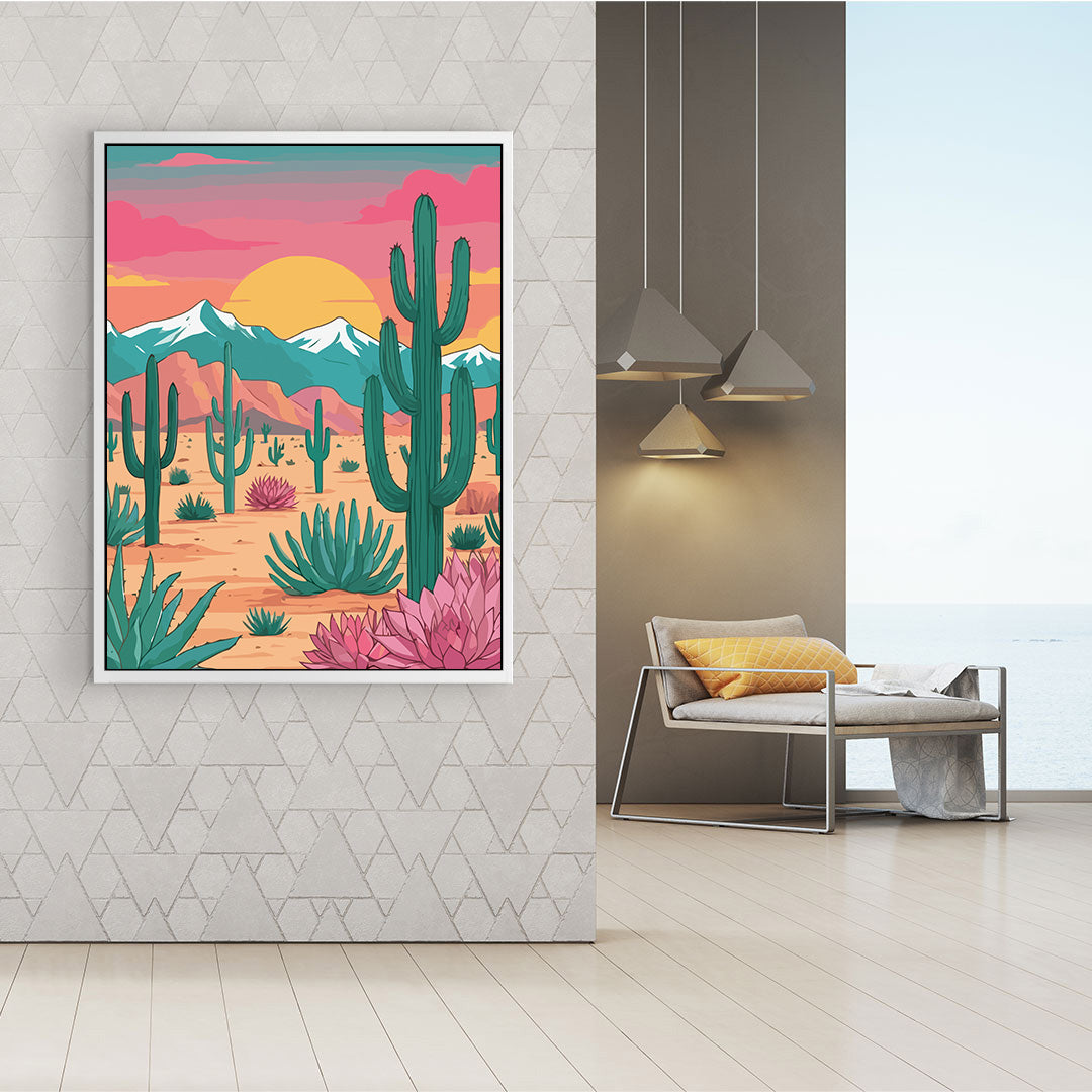 Pictura pe Numere – Amurgul desertului roz 7287