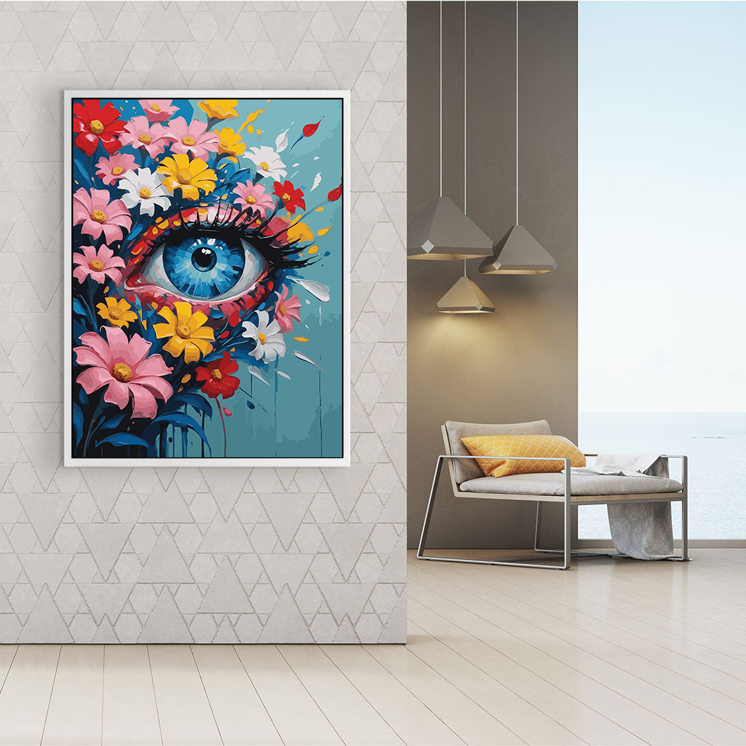 Pictura pe Numere – Privire invelita in flori 7003